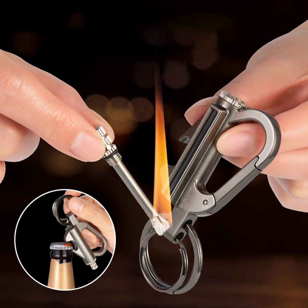 Fire Starting Kit - Metal Permanent Match Lighter Keychain Outdoor