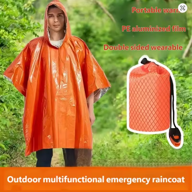 Emergency Poncho 4 Pcs,Film Th - Survival Blanket Reflective recension och pris