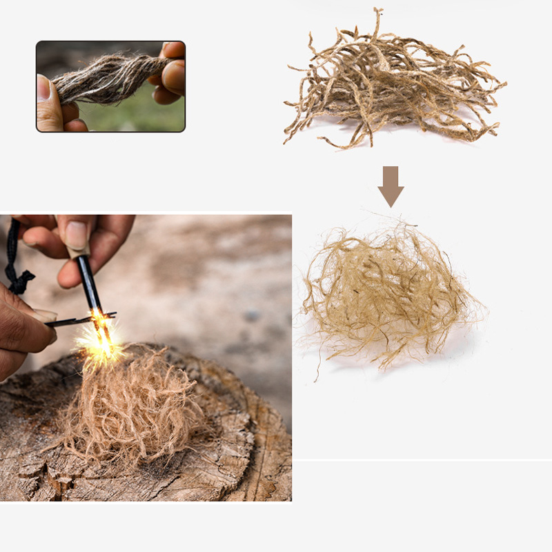 Outdoor Mini Wax Hemp Rope Por - Fire Starting Kit recension och pris