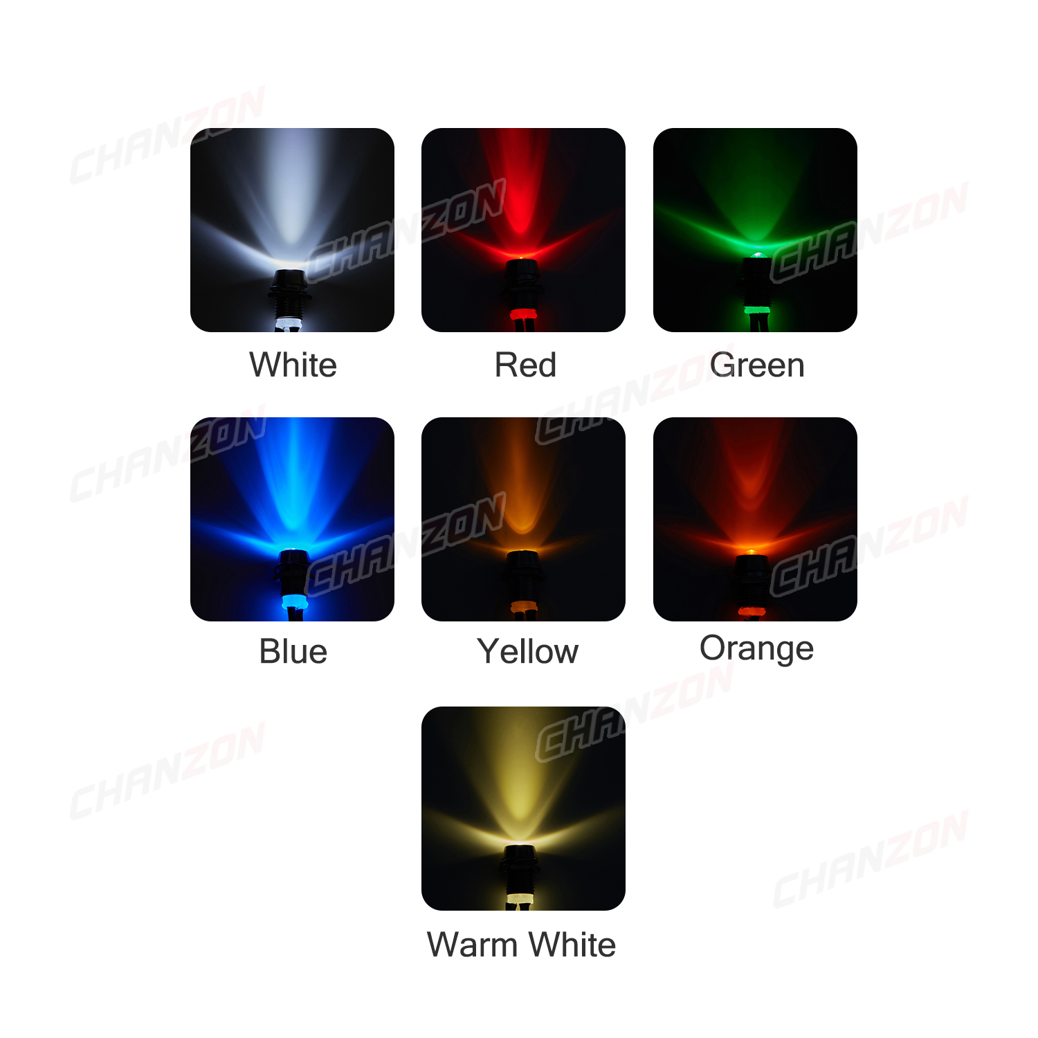5Pcs 12V LED 8mm Indicator War - Signal Panel Orange recension och pris